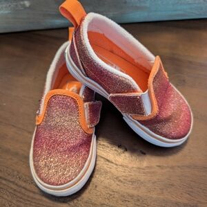 Vans Slip On V Glitter Shoes, Toddler Size 6